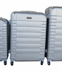 Silver 3-Piece Luggage Set with 360 Spinner Wheels and Telescoping Handles