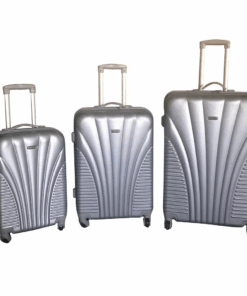 Silver ABS Hard Shell Luggage Set, 3 Piece - Small, Medium, Large Suitcases