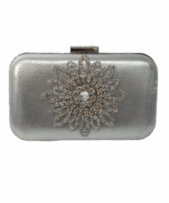 Silver Crystal Flower Bag