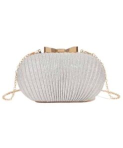 Silver Evening Wedding Shiny Women Clutch Bag