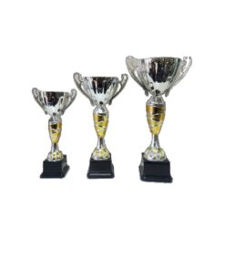 Silver Metal Cup Trophies - NC005, A,B,C - Pack of 3