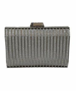 Silver Metal Evening Clutch Bag