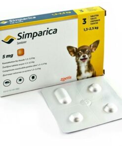 SIMPARICA 5mg Yellow 1.3 - 2.5kg 3 Chewable Tick & Flea Tablets