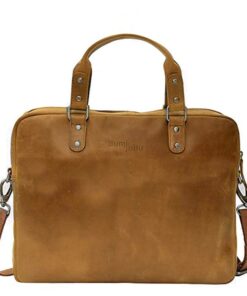 Simplistic Genuine Leather Laptop Bag | 11" - 13" - Pecan