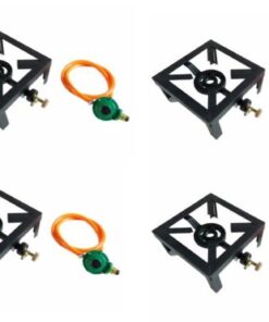 Single Gas Burner, 4 Legged with Hose And Regulator Set x 4