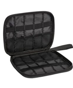 Single-Layer 10-Slot Watch Band and Data Cable Storage Bag with Zipper - Black