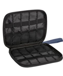 Single-Layer 10-Slot Watch Band and Data Cable Storage Bag with Zipper - Blue