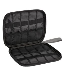 Single-Layer 10-Slot Watch Band and Data Cable Storage Bag with Zipper - Grey