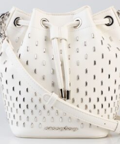 Sissy Boy: Adore Stud Drawstring Bucket Bag - Cream