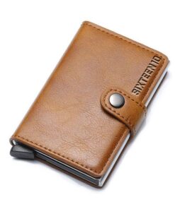 SIXTEEN10 Credit Card Pop Up Wallet with Clip - Light Brown