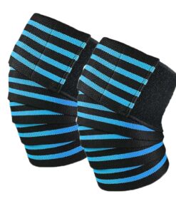 SIXTEEN10 Knee Wraps For Heavy Squatting & Powerlifting (1 Pair) - Blue & Black