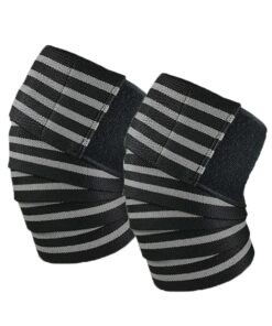 SIXTEEN10 Knee Wraps For Heavy Squatting & Powerlifting (1 Pair) - Grey & Black