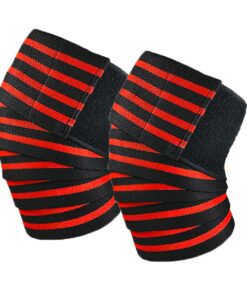 SIXTEEN10 Knee Wraps For Heavy Squatting & Powerlifting (1 Pair) - Red & Black