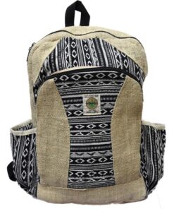 SKA 100% Pure Handmade Gheri Hemp Eco-Friendly Backpacks- Black