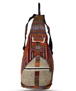 SKA Nepalese Hippie Gheri Hemp Folding Backpack- Red