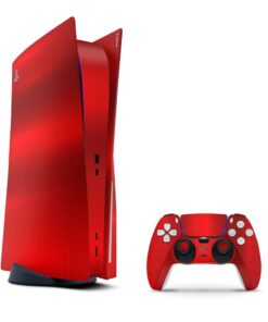 SkinNit Decal Sticker Skin For PS5: Chrome Red (Textured)