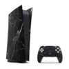 SkinNit Decal Sticker Skin For PS5 Digital (No Disk): Black Marble