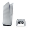 SkinNit Decal Sticker Skin For PS5 Digital (No Disk): Brushed Aluminum (Textured)