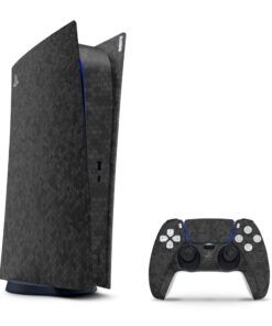 SkinNit Decal Sticker Skin For PS5 Digital (No Disk): HoneyComb Black (Textured)