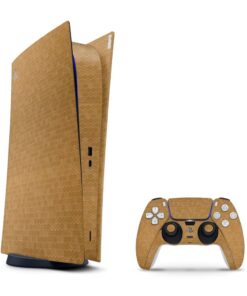 SkinNit Decal Sticker Skin For PS5 Digital (No Disk): HoneyComb Gold (Textured)