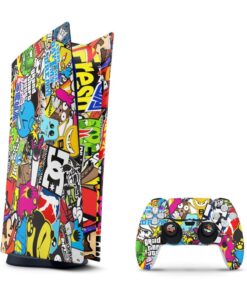 SkinNit Decal Sticker Skin For PS5 Digital (No Disk): Sticker Bomb