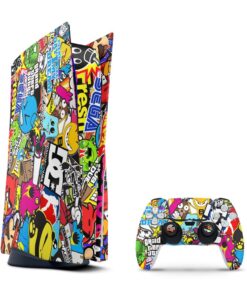 SkinNit Decal Sticker Skin For PS5: Sticker Bomb