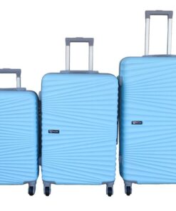 Sky Blue Luggage Set-3 Piece Spinner Suitcases TSA Lock Telescopic Handles