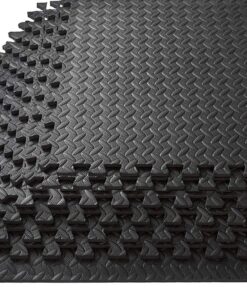 SkyDeals Eva Floor Gym Mat - 8 Piece Black