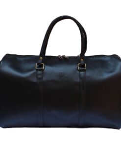 Skywalker Faux Leather Duffel Bag Travel Over Night Bag - Black