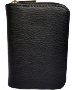 Skywalker PU Leather Zip Around Card Holder for 11 Cards - Black