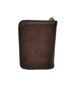 Skywalker PU Leather Zip Around Card Holder for 11 Cards - Black Brown