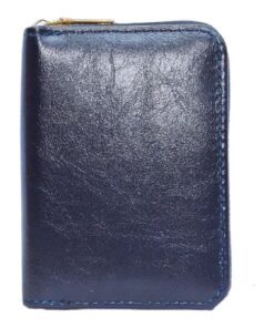 Skywalker PU Leather Zip Around Card Holder for 11 Cards - Blue