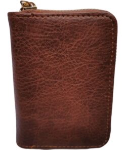Skywalker PU Leather Zip Around Card Holder for 11 Cards - Brown