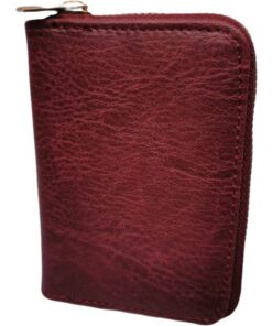 Skywalker PU Leather Zip Around Card Holder for 11 Cards - Maroon