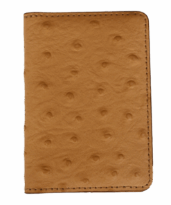 Slim Card Wallet - Premium Ostrich Leather - Magnetic Closure - Beige