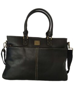 Slim Executive Cotton Road Laptop Bag - Black