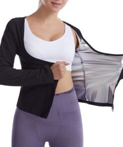 Slim Fitness Clothes Weight Loss Sauna Suit Silver Coating Long Sleeve - L-XL