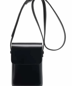 Sling Bag Crossbody Flap Shoulder Purse Phone Bag Handbag Minimalist - Black