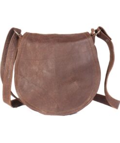 Sling Crossbody Shoulder Bag - Round Medium - Dark Brown