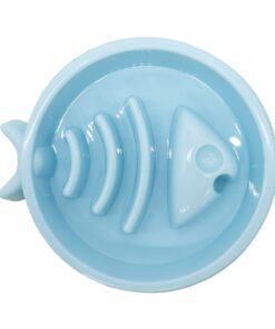 Slow Feeder Cat / Dog Bowl - Interactive Feeder Plastic Cat / Dog Food Bowl - Blue