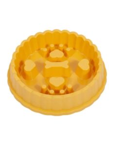 Slow Feeder Dog Bowl For Medium/Larger Dogs - Yellow