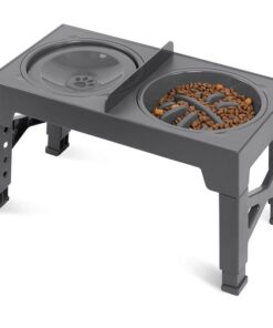 Slow Feeder Dog Bowl Raised Dog Bowl Stand Feeder