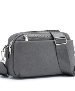 Small 4 Zipper Crossbody Handbag - Grey