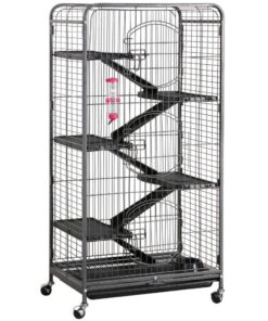 Small Animal 5 Tier Cage with Ramps & Accessories (64x43.5x131cm)