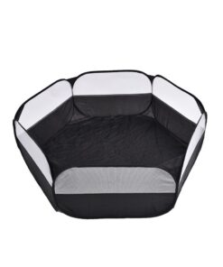 Small Animals Playpen Outdoor Pop Open Pet Exercise Fence Animal Yard Cage - Black