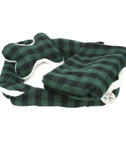 Small Pet Bed for Dog or Puppy with Toy Bone with Squeaker - Green