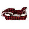Small Pet Bed for Dog or Puppy with Toy Bone with Squeaker - Red