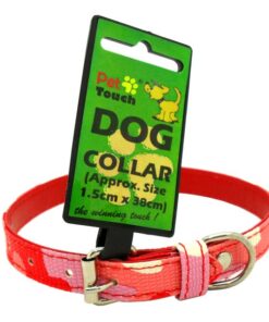 Small Pet Cat Dog Camouflage Stylish Collar Adjustable PU Leather Red Pink