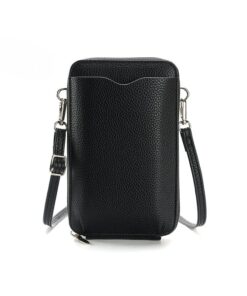 Small PU Leather Fashion Crossbody Phone Bags For Women - Black