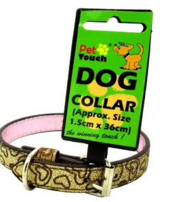 Small Puppy Cat Dog Glitter Bling Collar Adjustable PU Leather Gold Hearts